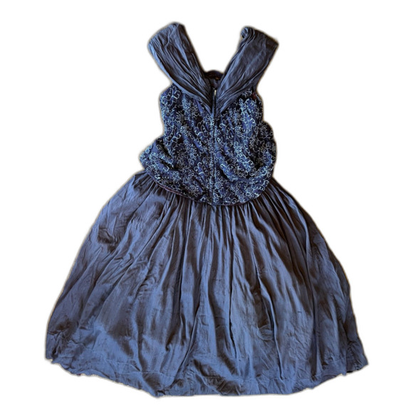 Vintage Jessica McClintock Brown Western Beaded Gown Dress  Women's Size 16 - Picture 8 of 13